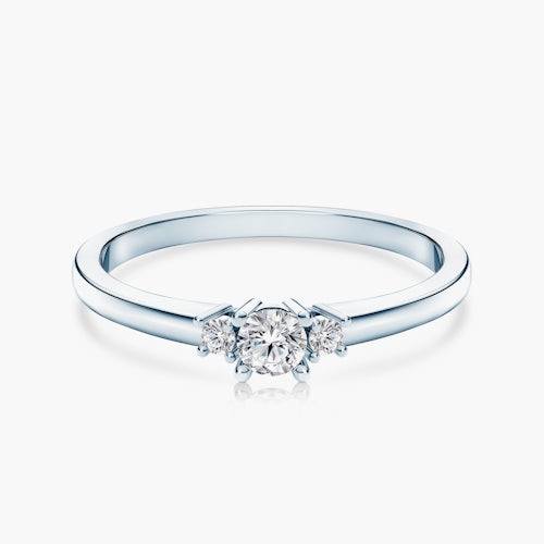 Pierścionek zaręczynowy SAVICKI: białe złoto, diament